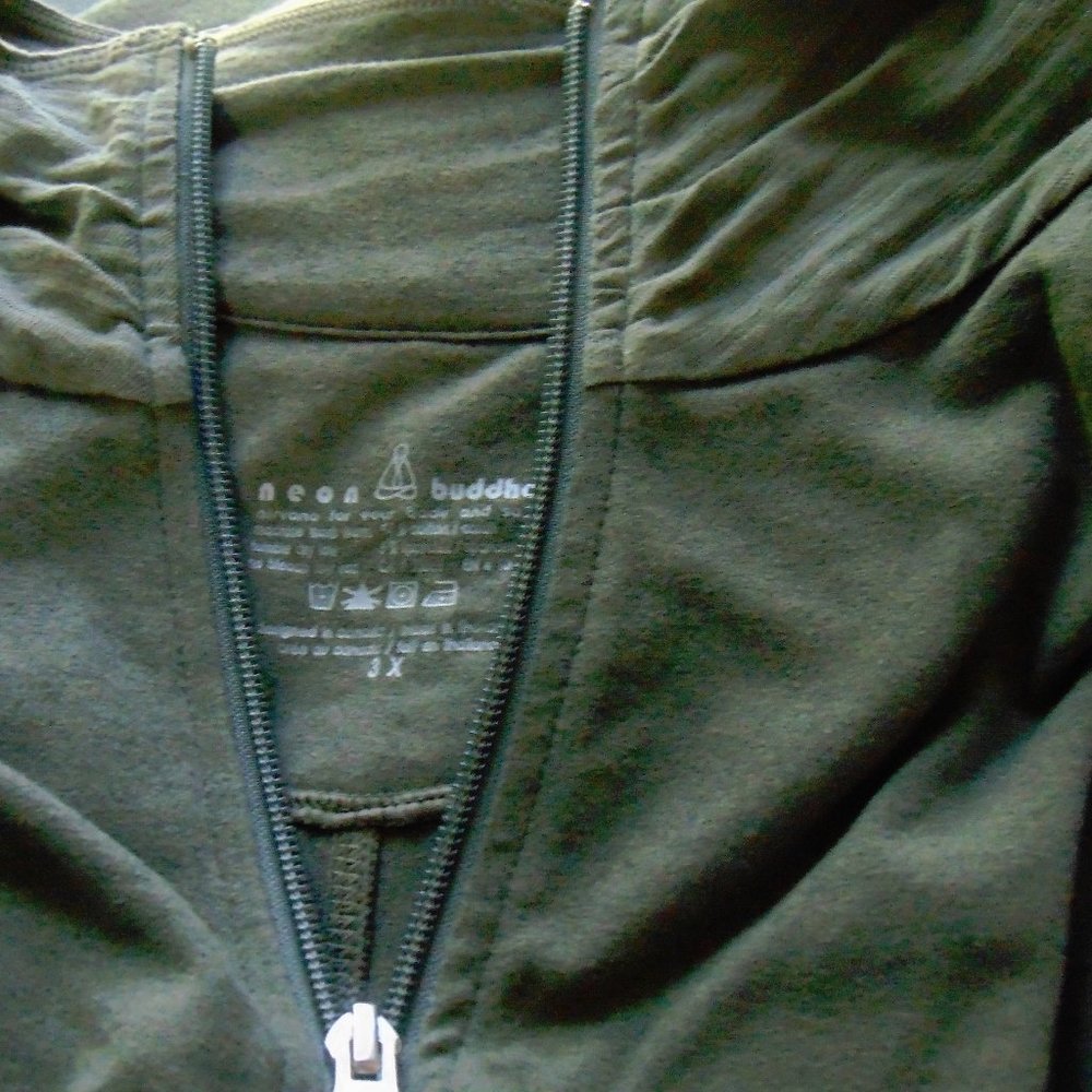 Neon Buddha Olive Green Knit Zipper Jacket 3X - Picture 8 of 8